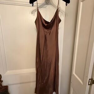 Dries Van Noten Satin Brown Dress